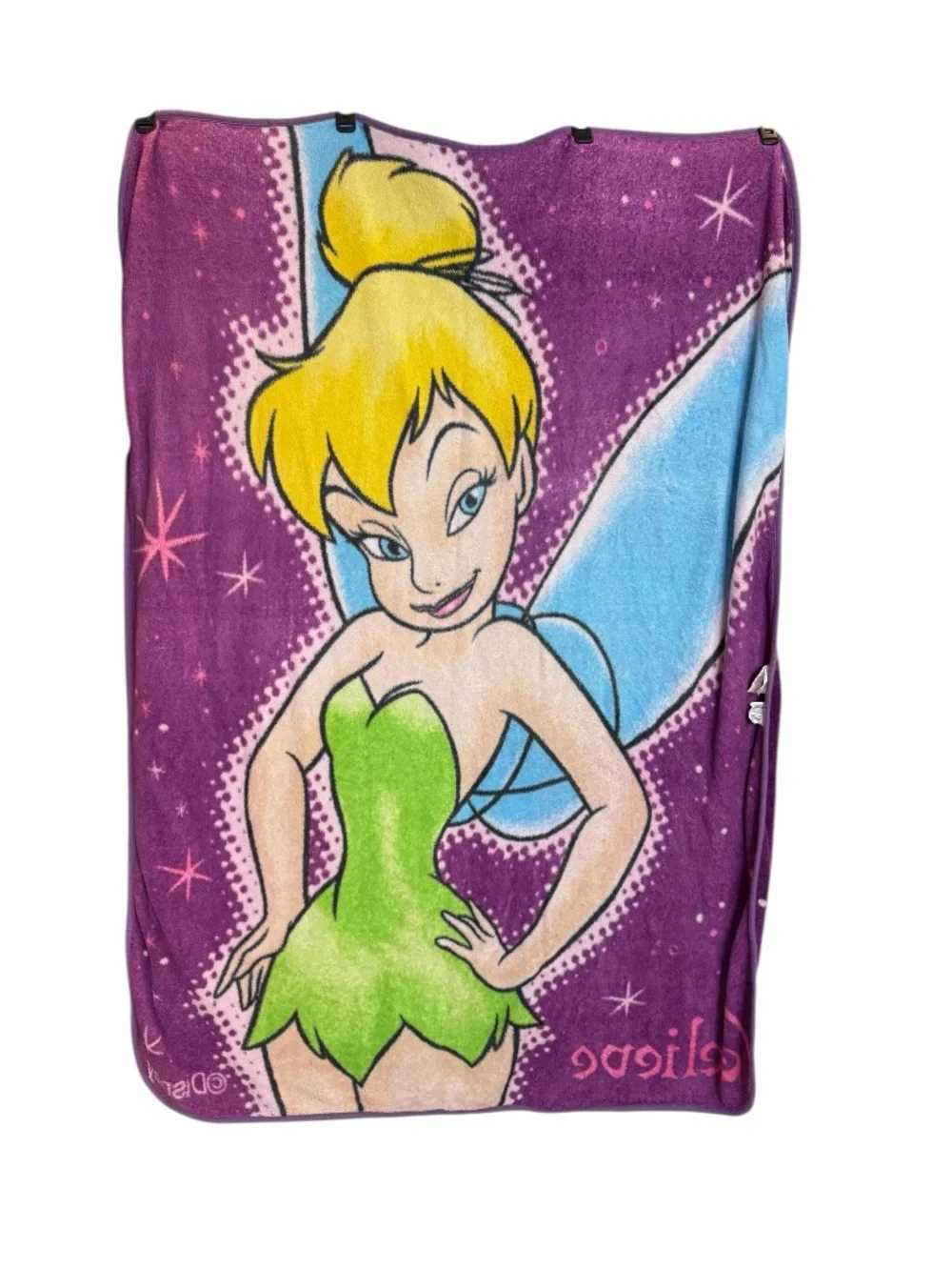 Disney Tinker Bell Believe Plush Throw Blanket in Purple, Green, Blue, Yellow